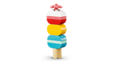 LEGO DUPLO ice lolly build with red, yellow and blue rounded bricks