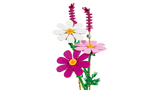 LEGO Cosmos Flowers display with staggered white, pink and purple flower stems