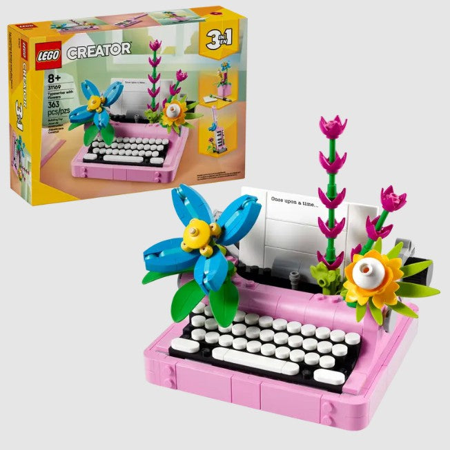 LEGO Creator 3-in-1 Typewriter with Colorful Flowers and Box