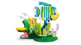 LEGO Creator 3 in 1 Wild Animals Colorful Hummingbird tropical fish model shown on white background with underwater plant stand
