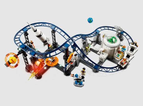 Full track layout of LEGO Creator 31142 Space Roller Coaster set from ToyTown.ie Ireland