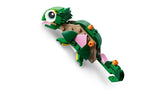 LEGO Creator Turtle With a Water Lily Flower 31377 green chameleon figure with tilted head and curled tail
