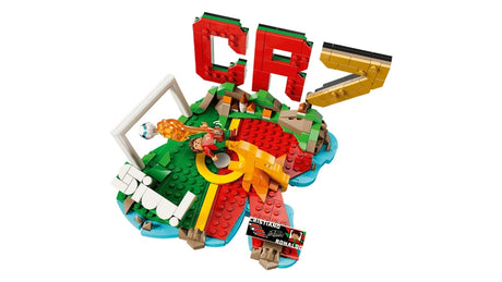 LEGO Cristiano Ronaldo - Football Highlights display model shown from an angle on a white background