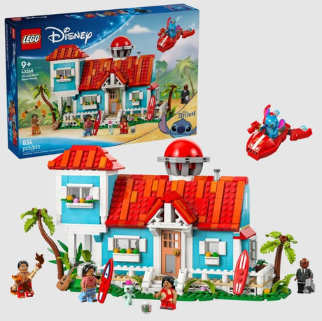 LEGO Lilo and Stitch Beach House with product box and full build
