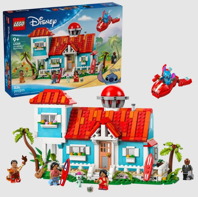 LEGO Lilo and Stitch Beach House with product box and full build