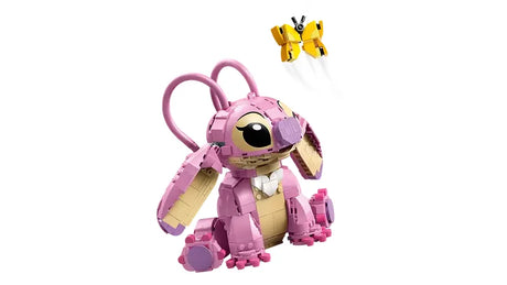 Side view of LEGO Disney Lilo and Stitch Angel 43257 set showing movable ears and butterfly on white background