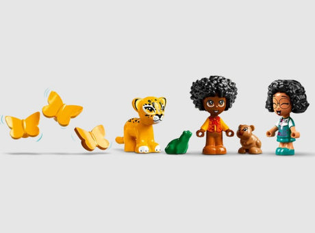 LEGO Encanto figures of Antonio, Mirabel, jaguar, capybara, and butterfly
