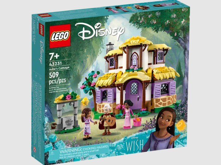 LEGO Disney Asha’s Cottage 43231 box front with character artwork