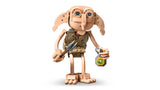 LEGO Dobby figure holding a sword, green locket and fork accessory