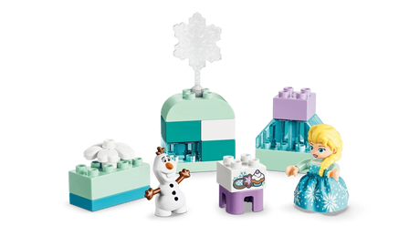 LEGO DUPLO Frozen igloo and tower builds with Elsa, Olaf and snowflake pieces