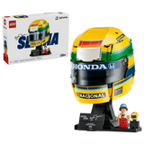 LEGO Ayrton Senna Helmet 43024 built model with Senna minifigure and product box