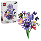 LEGO Editions Olivia Rodrigo's Flower Bouquet 11507 product box beside the completed flower arrangement