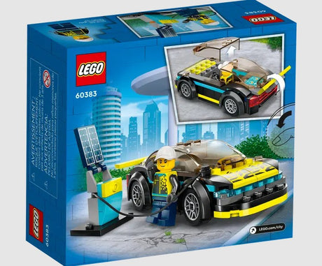 Back of LEGO Electric Sports Car 60383 box showing features – Ireland