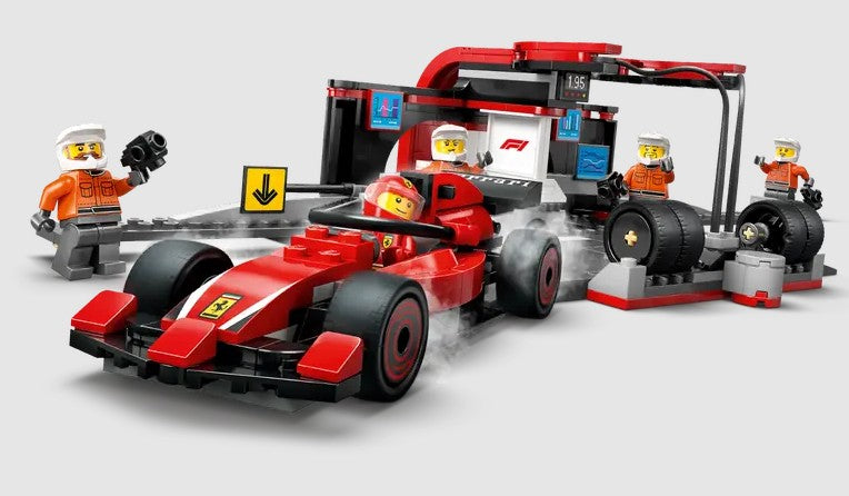 LEGO F1 Ferrari Pit Stop and Crew in Race Action 60443 Ireland