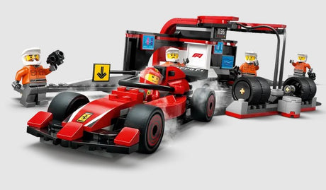 LEGO F1 Ferrari Pit Stop and Crew in Race Action 60443 Ireland
