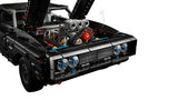 LEGO Technic Dodge Charger R/T car with open bonnet showing engine detail