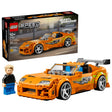 LEGO Speed Champions The Fast and The Furious Toyota Supra MK4 box with built orange car and minifigure