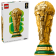 LEGO FIFA World Cup Official Trophy box beside the completed gold trophy model