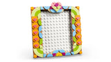 LEGO picture frame build with colourful floral border