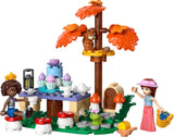 LEGO Friends forest tea party build with tree, table, fairy door, mini-dolls and animal figures