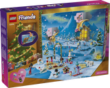 Rear of LEGO Friends Advent Calendar 2026 box showing the opened winter calendar and daily builds