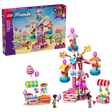 LEGO Friends Candy & Cupcake Ferris Wheel box with completed fairground set and minidolls