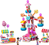LEGO Friends Candy & Cupcake Ferris Wheel set with spinning ride, stand, game area and minidolls
