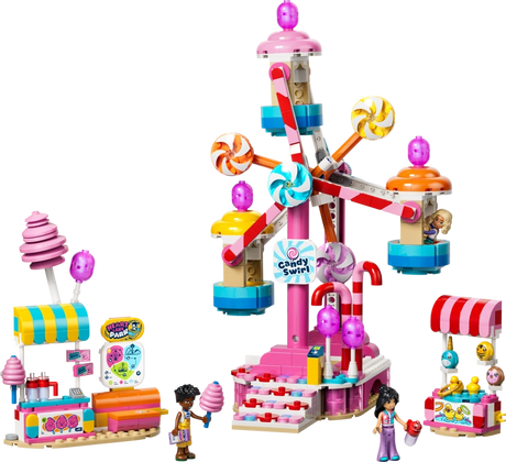 LEGO Friends Candy & Cupcake Ferris Wheel set with spinning ride, stand, game area and minidolls