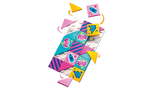 Colourful removable wall mural tiles from LEGO Friends Liann's Family House 42687 featuring pink, blue and yellow patterns, skateboard graphics and decorative designs.