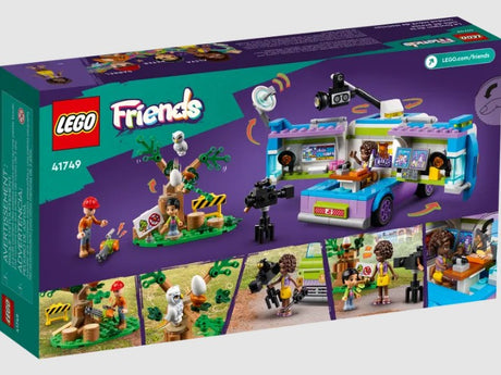 LEGO Friends Newsroom Van 41749 back of box showing play features and scenes – Ireland