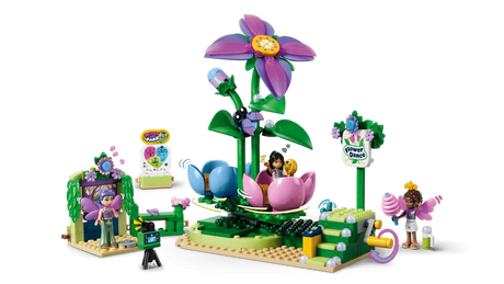 LEGO Friends Spinning Flower & Fairy Teacup Ride set with teacups, flower ride, photo booth, game stand and minidolls