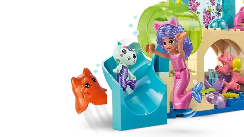 Mermaid Gabby, MerCat and Jellyfish sliding into water play zone from LEGO 11204 – Ireland