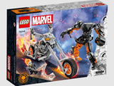 Back of LEGO Ghost Rider Mech & Bike 76245 box, Ireland