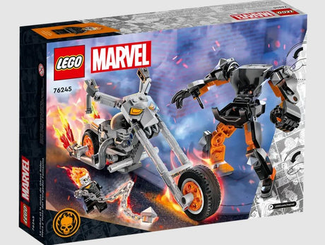 Back of LEGO Ghost Rider Mech & Bike 76245 box, Ireland