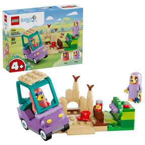 LEGO Grannies with Bingo and Bluey 11216 box with car, sandcastle, garden scene and figures