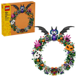 LEGO Halloween Wreath 40825 box beside the completed Halloween wreath