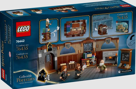 LEGO Harry Potter Charms Class 76442 – Back of box showing contents and collectible tile