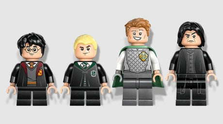 All four LEGO Harry Potter 76441 minifigures lined up.