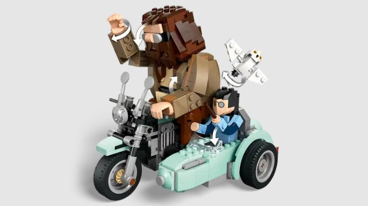 LEGO Harry Potter 76443 side view of Hagrid on motorbike