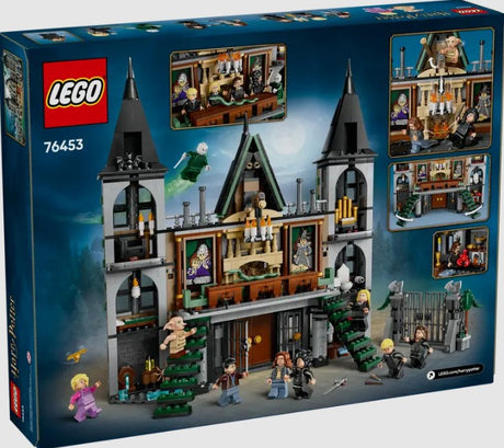 Back of LEGO Malfoy Manor box showing interior and action scenes