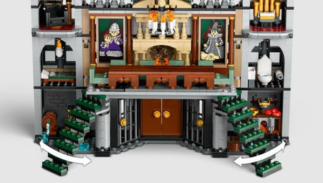 Close-up of interior rooms from LEGO Malfoy Manor set