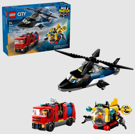 LEGO City 60462 box with helicopter, fire truck, and submarine vehicles Ireland