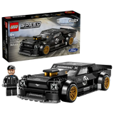 LEGO Speed Champions Hoonicorn box with built black car model and driver minifigure 