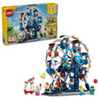 LEGO Iconic Ferris Wheel 31389 box with Ferris wheel model, minifigures and fairground stand