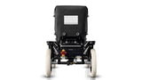 Rear view of the LEGO Icons Ford Model T showing the black fabric roof, rear light, axle details and white tyres