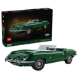 LEGO Icons Jaguar E-Type 11381 box beside the completed green car model