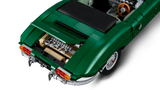 LEGO Icons Jaguar E-Type 11381 with the boot open to show the stored tool kit