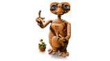 LEGO Ideas E.T. the Extra-Terrestrial 21370 model with one finger raised and the flower pot beside its feet