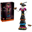 LEGO Ideas La Catrina 21372 box beside the completed figure with butterflies and a decorated floral base