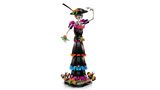 LEGO Ideas La Catrina 21372 figure touching the decorated hat while holding an orange flower